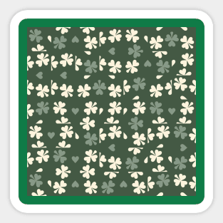 Green Clover Checkers Sticker